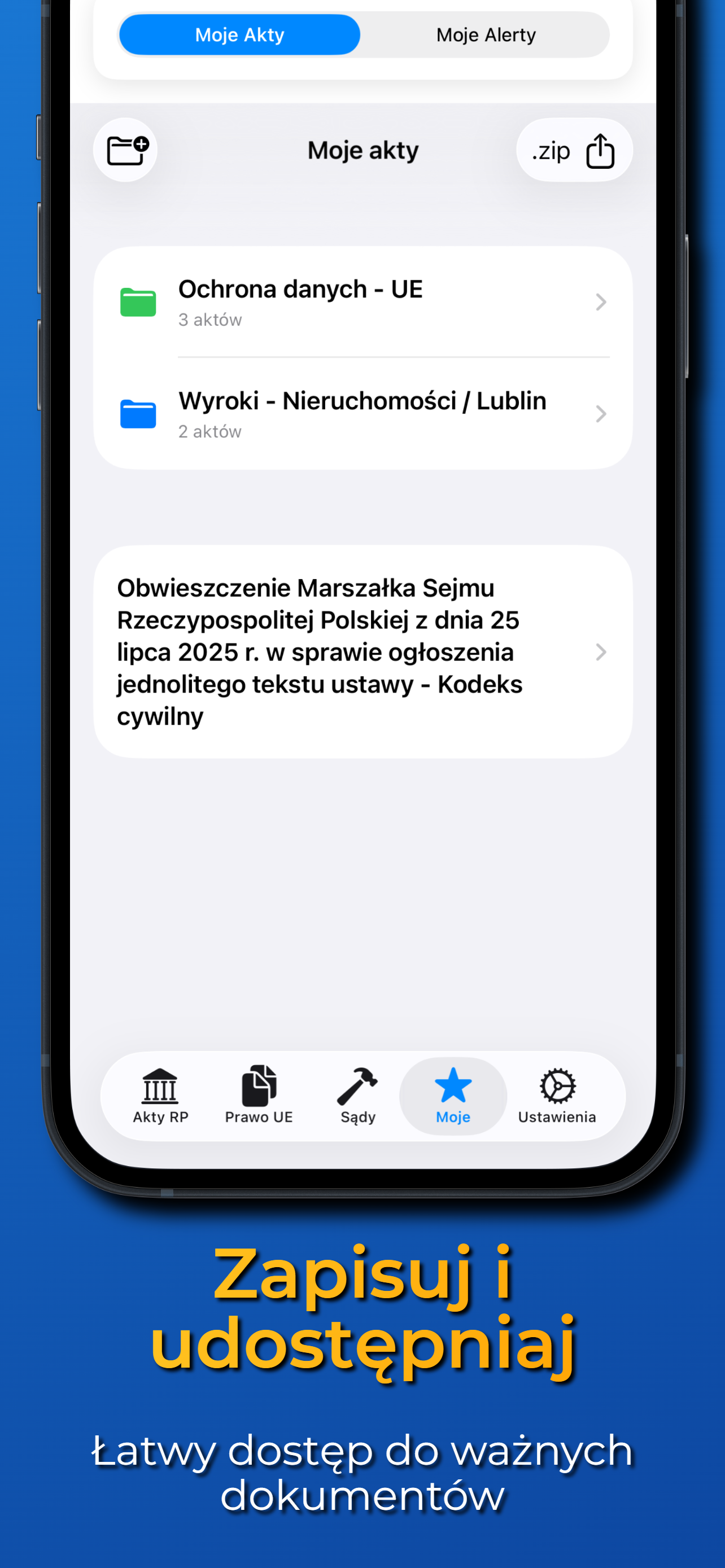 Screenshot aplikacji Baza Prawna 6